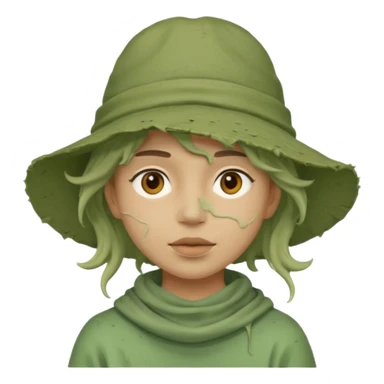 messy green clay mask and tousit hat sticker