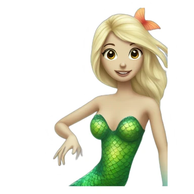 Two mermaids swim in a martini glass sticker