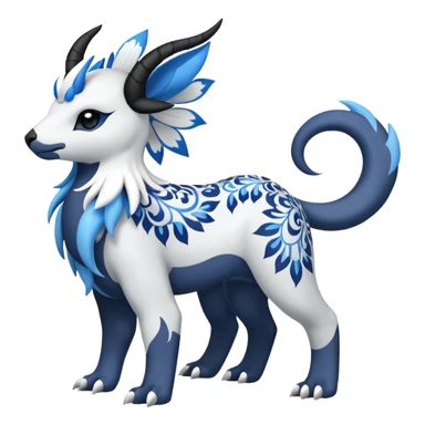 Floral Absol-Amaura-fusion-Fakemon-animal-creature  sticker