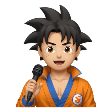 Songoku singing, with micro sticker