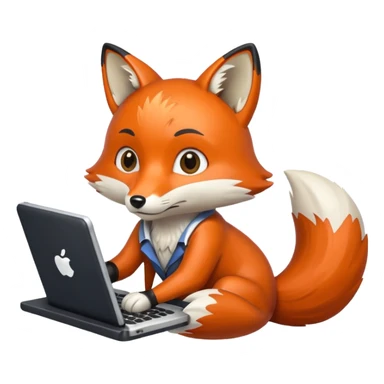 code writing fox sticker