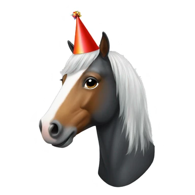 horse with a party hat sticker
