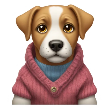 cute dog with sweater sticker