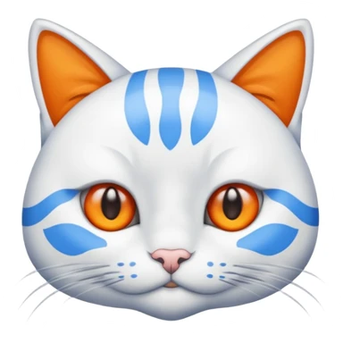 gatito blanco con manchas naranjas y ojos azules sticker