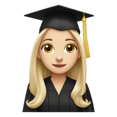 Graduated white girl who is crying with a sad smile sticker