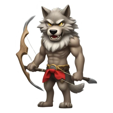 Angry wolf with a bow on its head, and strong physique  sticker