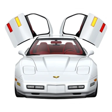 1989 Chevrolet Corvette Coupe white w pop up light sticker