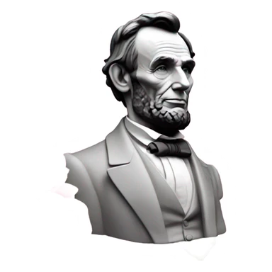 Pink ombre statue of Abraham Lincoln with roses and flowers sticker