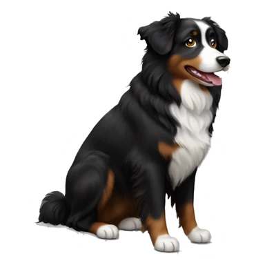 all black australian shepherd dog sticker