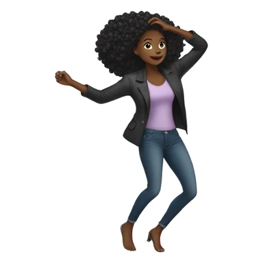 Black woman confidently doing a hair flip sticker