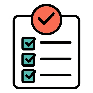 colored checklist icon with beige background, quick task aesthetic sticker