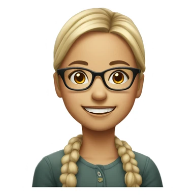 smiling girl with glasses portrait sticker