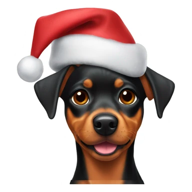Miniature Pinscher Christmas hat sticker