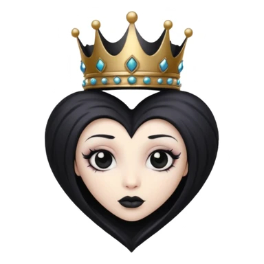 goth heart with a dark crown sticker
