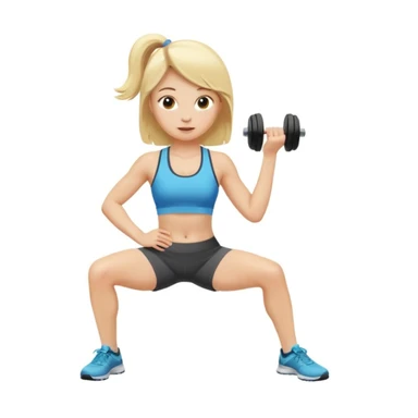 cute blondie doing workout sticker