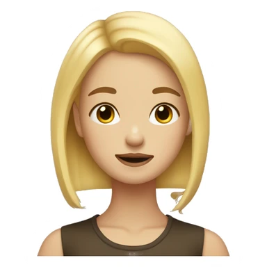 A girl with blonde hair, and a mole on her left cheek  sticker