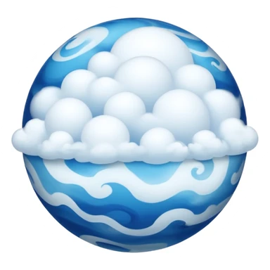 sphere globe planet, surface covered with cloud and gas sticker