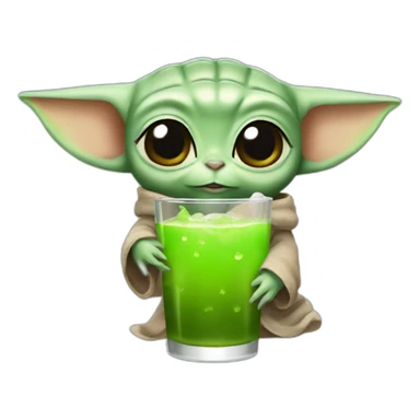 baby yoda drink deer sticker