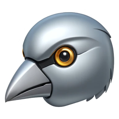 robot birdd head sticker