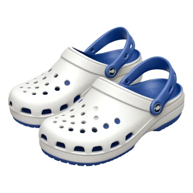 Pure white Crocs clogs, top-down angle, clean matte texture, ventilation holes visible, minimal lighting, dark neutral background, realistic product photo, no logos, no text. sticker
