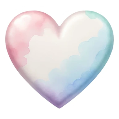 white heart with watercolor effect sticker