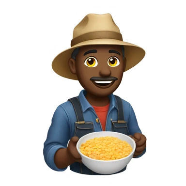 farmer eating cereal sticker