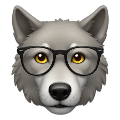 wolf with glasses sticker