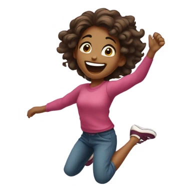 Excited girl  sticker