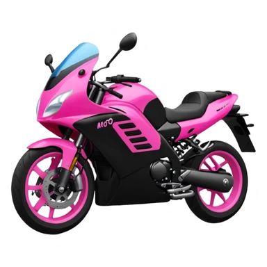 moto sportiva con scritta nera e solo avanti rosa fluorescente  sticker