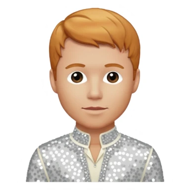 Brian Littrell from Backstreet Boys with reddish blonde hair, ivory sequin outfit sticker