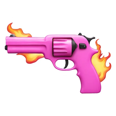 Pink gun with flames  sticker