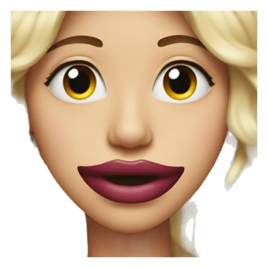 Emoji  with eyelashes and big lips  sticker