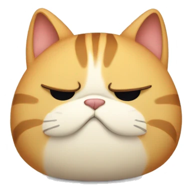 Sad fat cat sticker