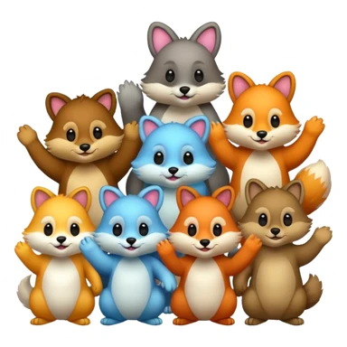 animals handing sticker