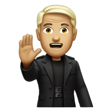 Neo from matrix waving with a serious face sticker