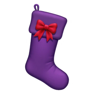Dark purple Christmas stocking with bow sticker