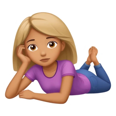 Girl laying on the ground thinking  sticker
