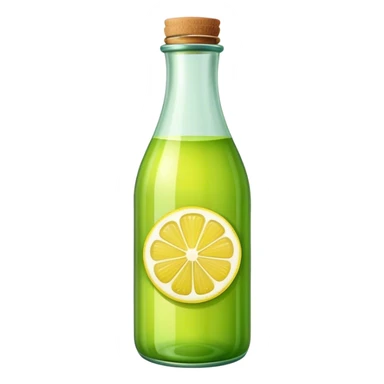 Green lemon juice bottle sticker