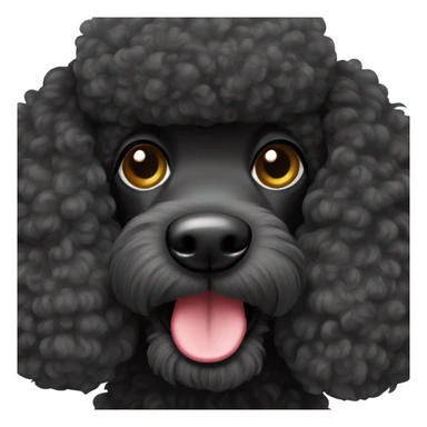 Black poodle dog with Santa hat sticker