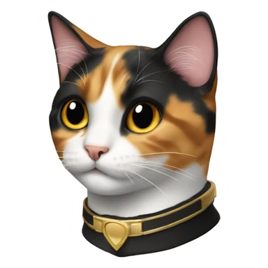 Calico cat with gold and black collar  sticker