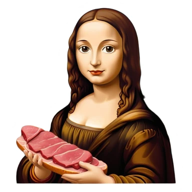 pop art warhol style monalisa SPAM meat slop landscape  sticker