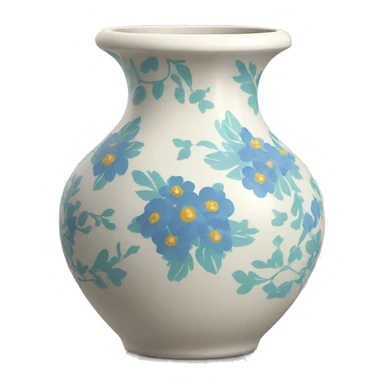 Pretty vase with floral pattern sticker
