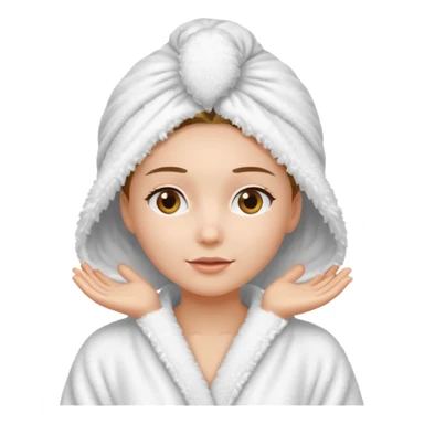 Women wearing shower robe an their hair with towel on head sticker