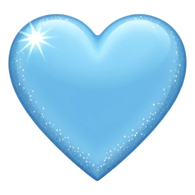light sky blue heart with blingbling effect sticker