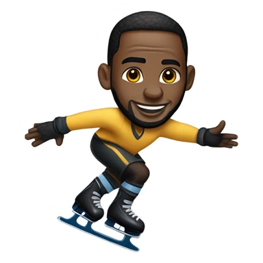 LeBron James ice skating  sticker