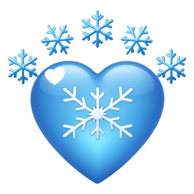 blue heart with a snowflake sticker