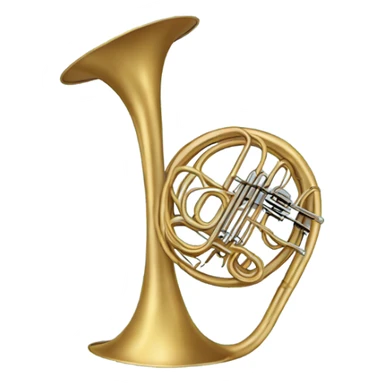 a blue French horn turned upside down sticker
