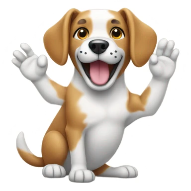 Dog waving sticker