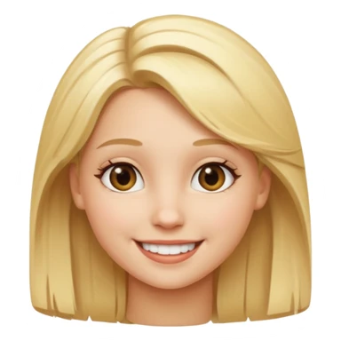 smiling girl with blonde hair sticker