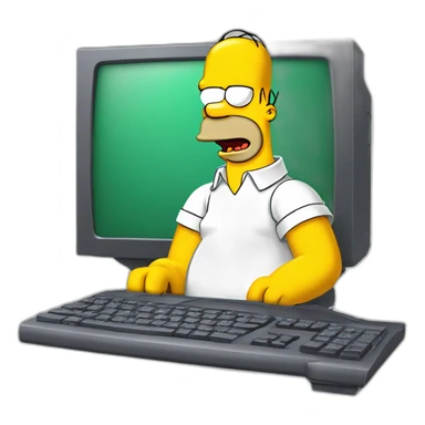 homer simpson on computer sticker